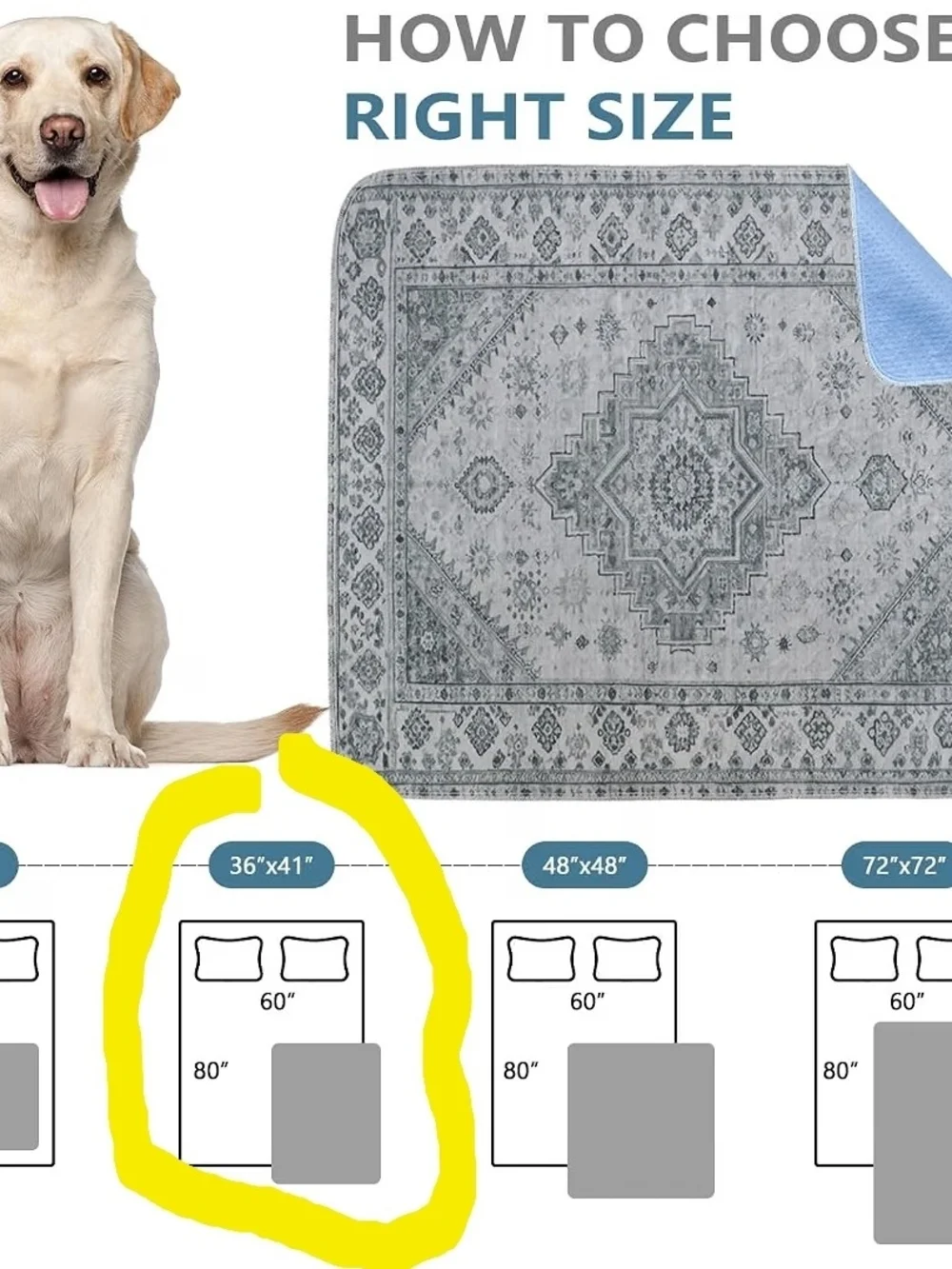Reusable Gray Patterned Washable Pet Training Pads - 2 Pack
